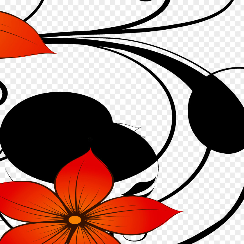 Floral Decoration Red Painting Decorative Arts PNG