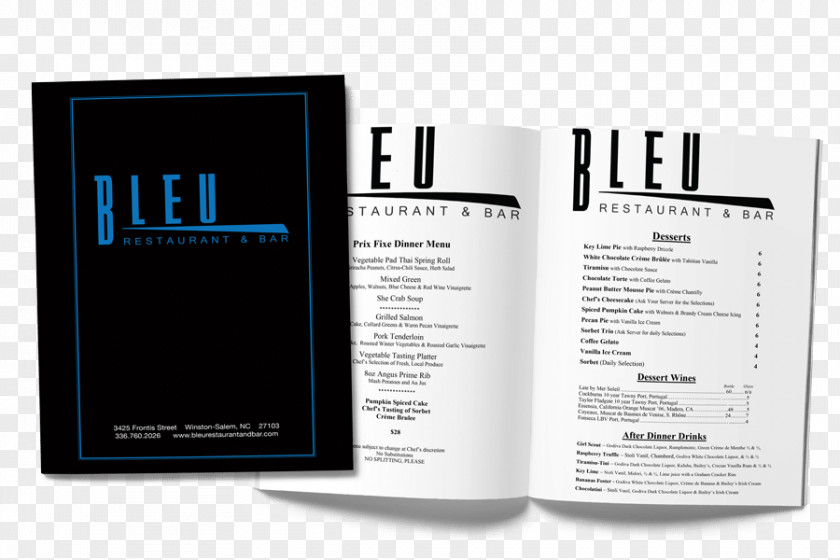 A Restaurant Menu Is An Offer To Make Contract Bleu & Bar Brand Printing Nu Expression PNG