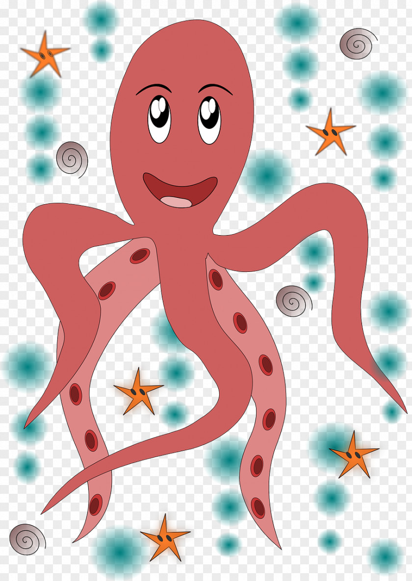 Happy Octopus Squid Cartoon Clip Art PNG