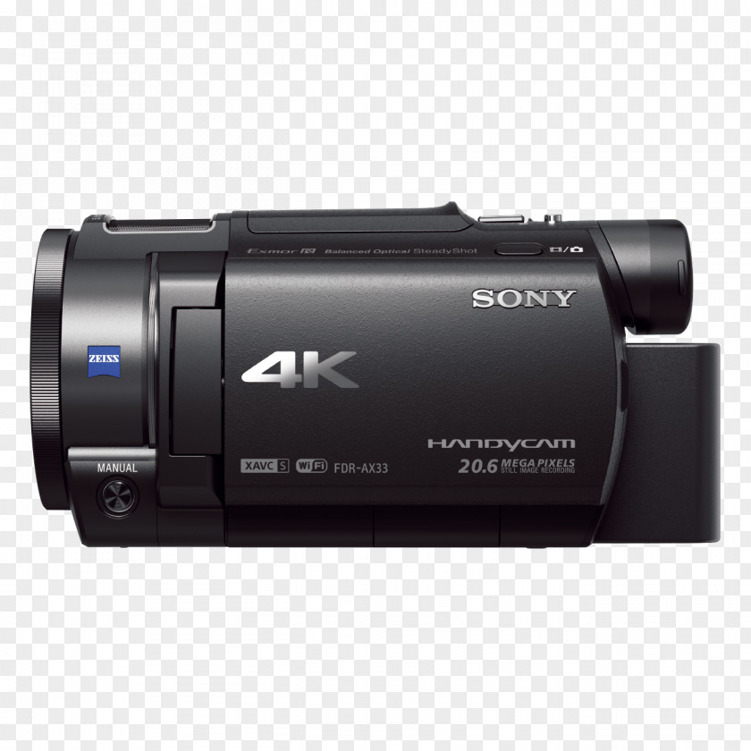 Sony Handycam FDR-AX33 4K Resolution Video Cameras PNG