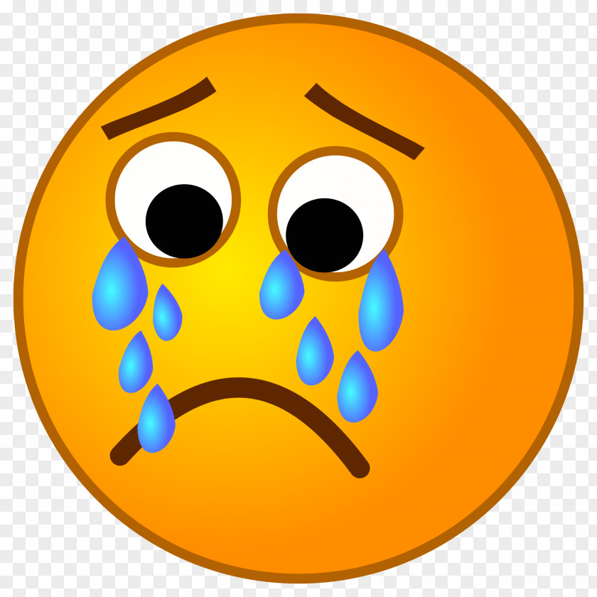 Crying Emoji Face Sadness Smiley Clip Art PNG