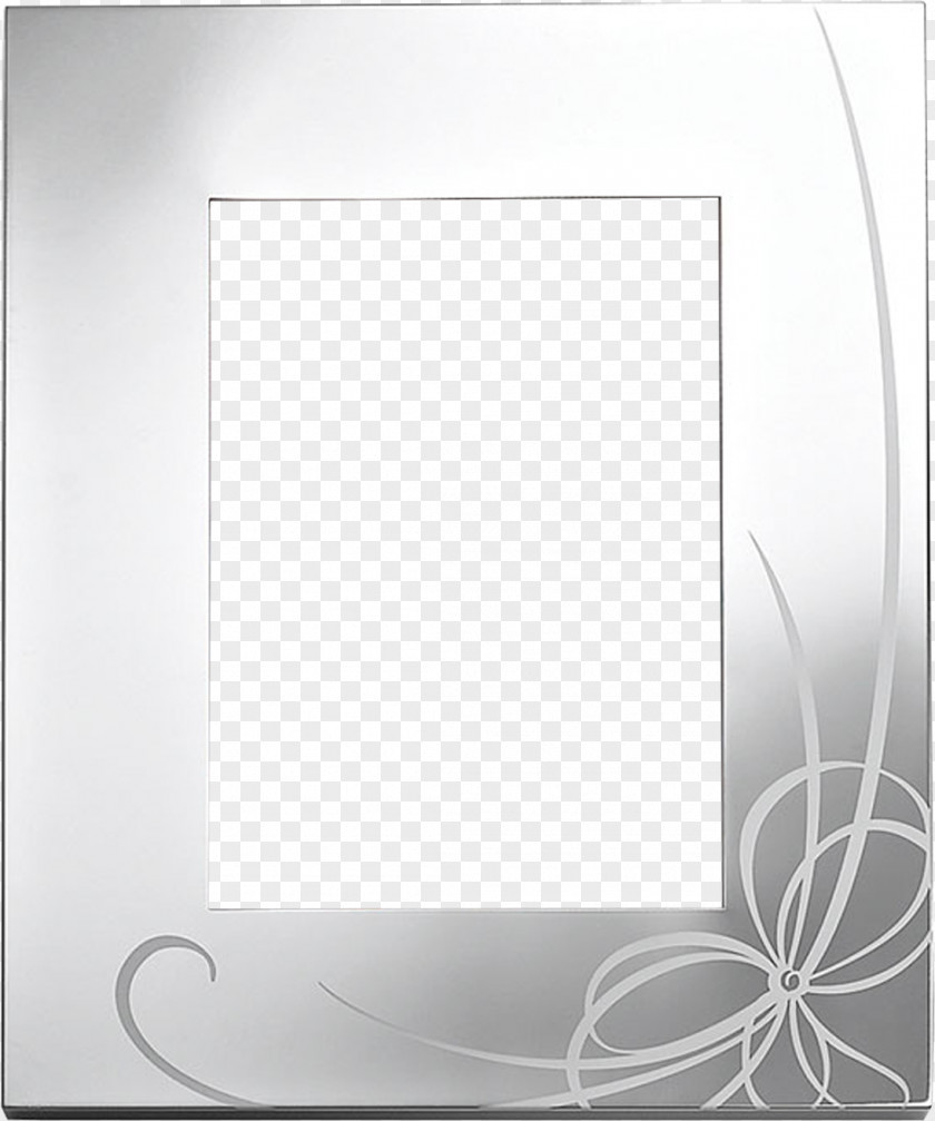 Silver Metallic Decorative Material Metal Picture Frame Pattern PNG