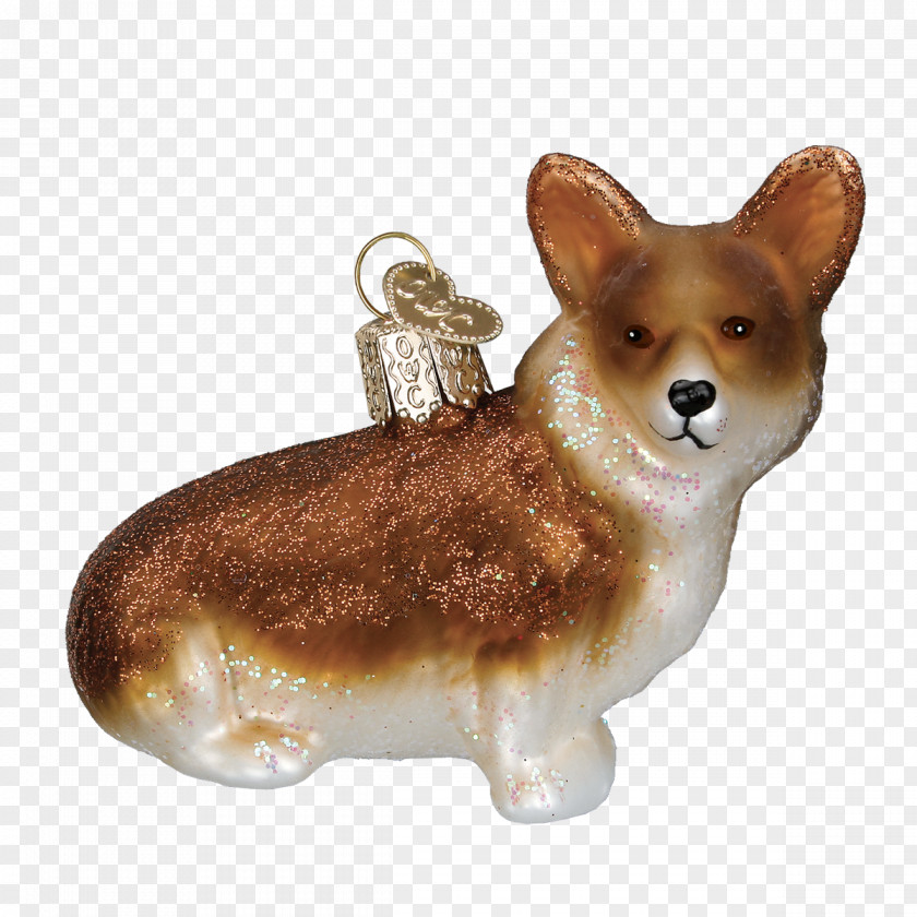 Corgi Puppy Old World Christmas Pembroke Welsh Glass Ornament Red Fox Dog Breed PNG