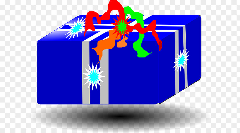 Blue Gift Box Ribbon Clip Art PNG