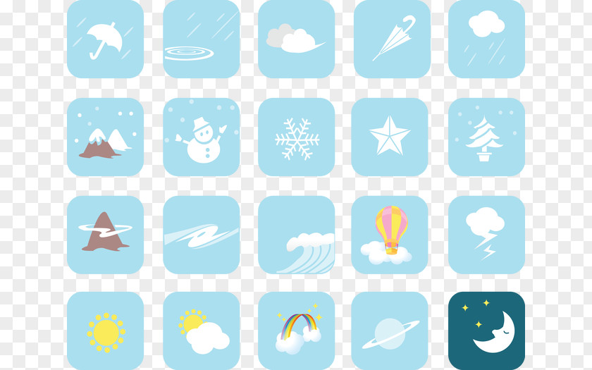 Flat Vector Weather Symbols Euclidean Icon PNG