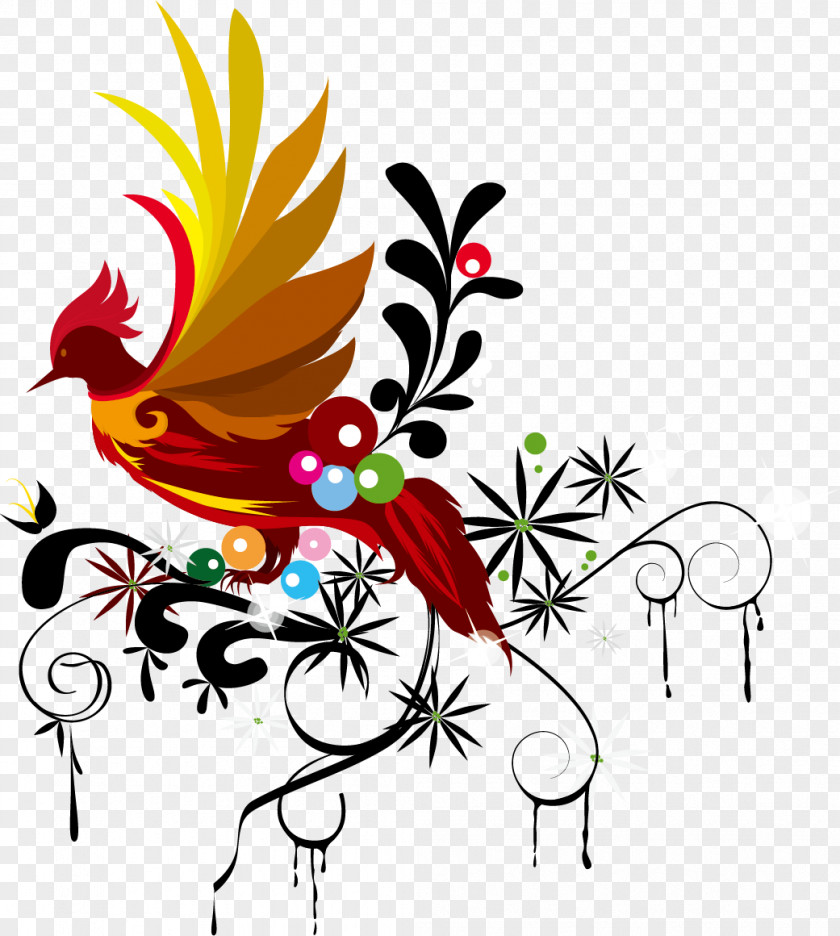 Hand-painted Phoenix Drawing Clip Art PNG