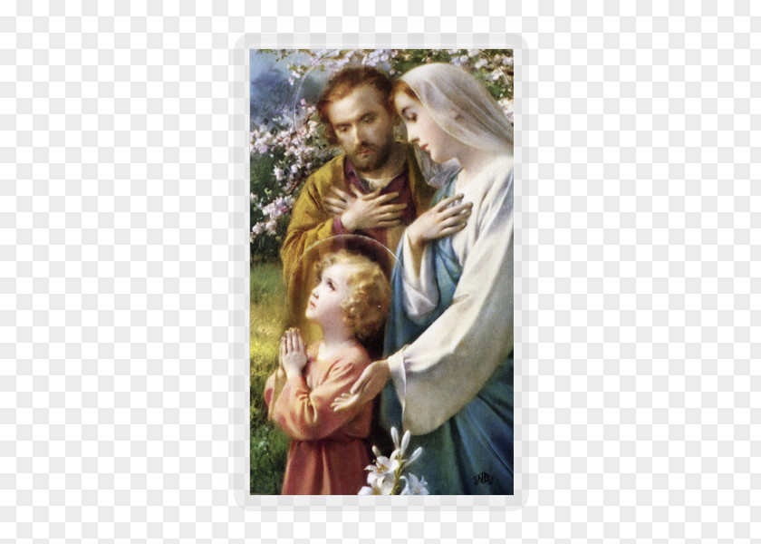 God Sagrada Família Holy Card Prayer Blessing Family PNG