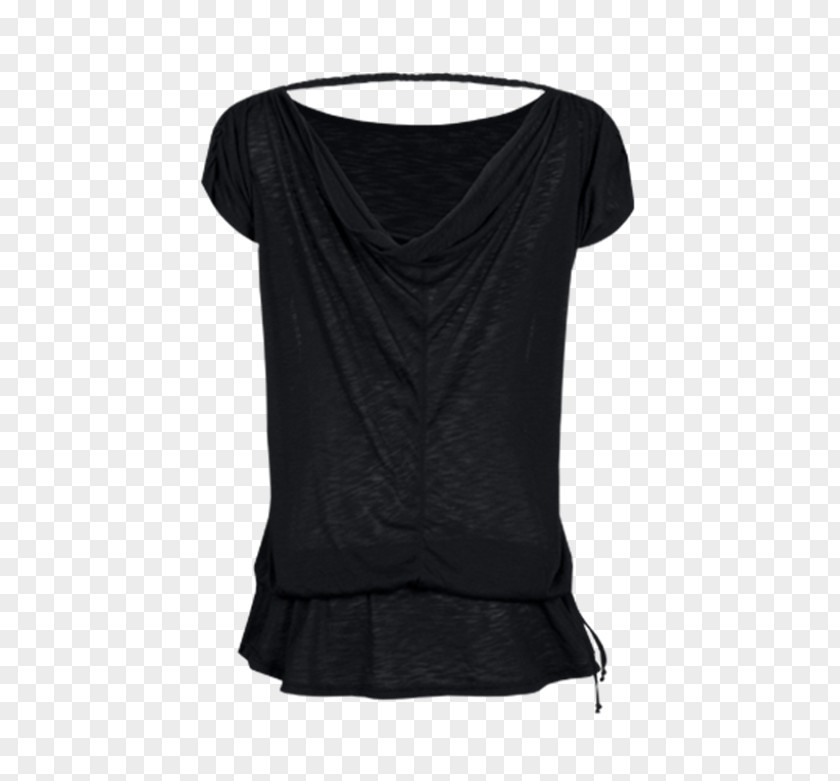 T-shirt Sleeve Shoulder Blouse Black M PNG