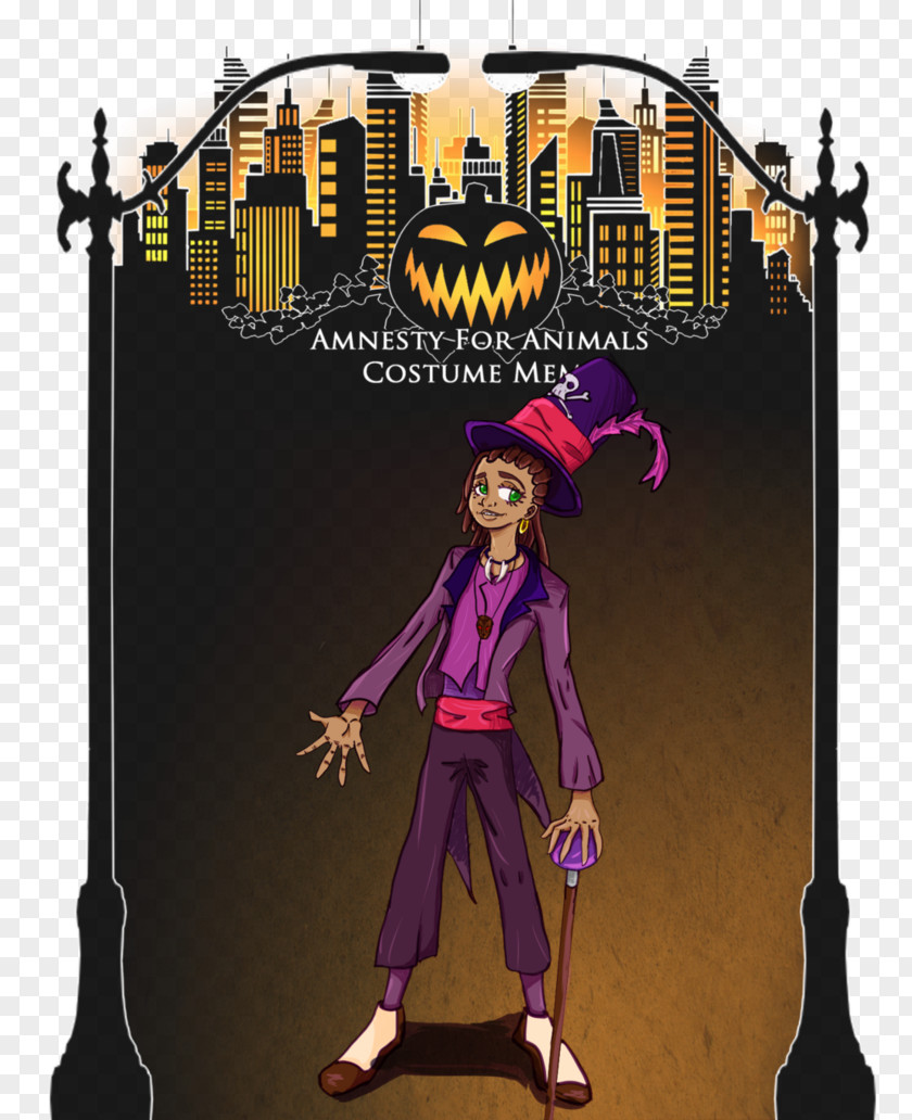 Facilier Ecommerce Illustration Poster Cartoon Character Purple PNG