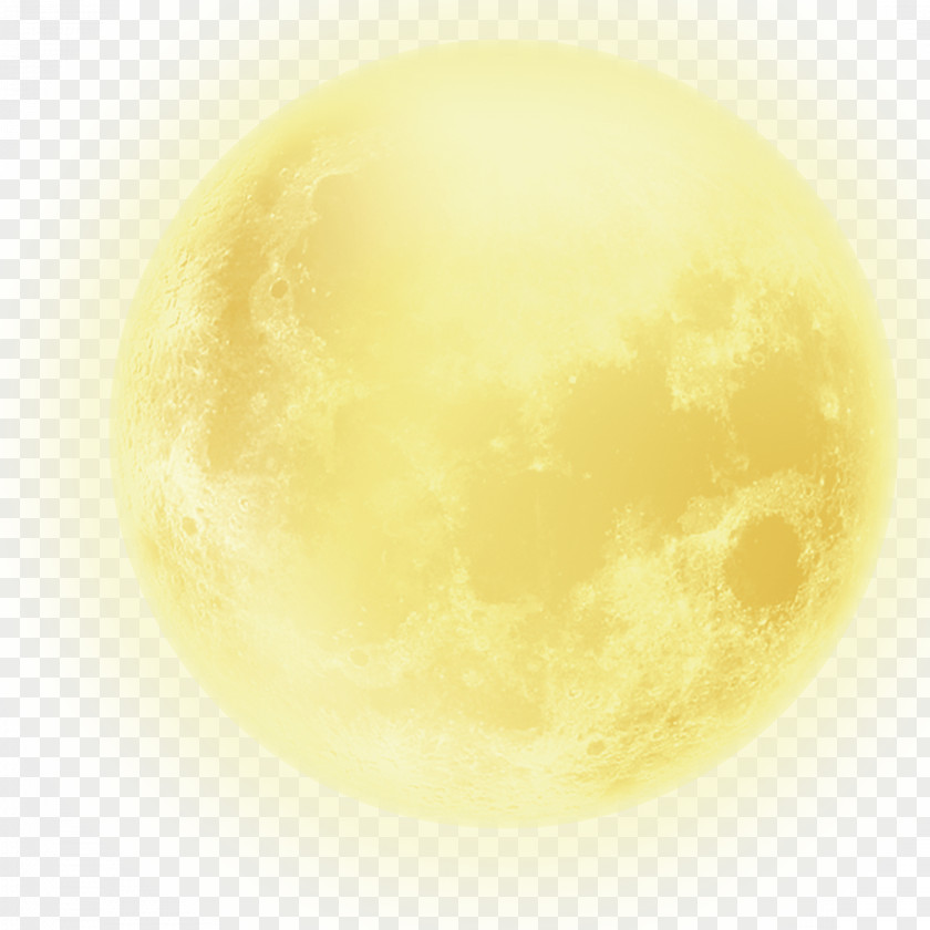 Mid-Autumn Moon Yellow Sphere Computer Wallpaper PNG