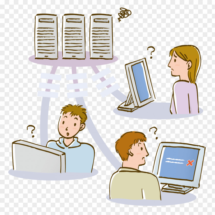 Staff Broken Computer Servers Euclidean Vector Illustration PNG