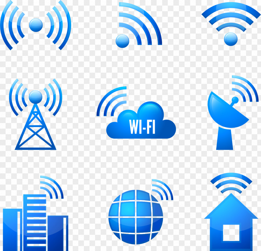 Vector Hand-painted WIFI Signal Wi-Fi Wireless Computer Network Icon PNG