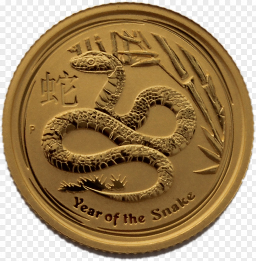 Year Of The Snake Coin Gold Medal 01504 Bronze PNG