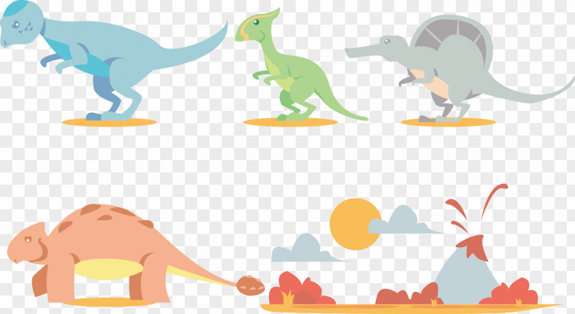 Cartoon Dinosaur Footprints Reservation Euclidean Vector Tyrannosaurus PNG