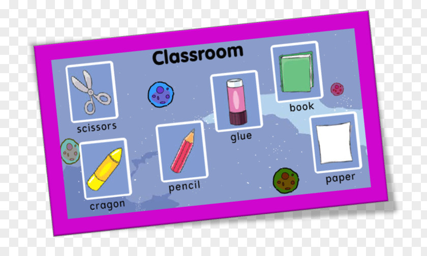 Classroom Objects Foreign Language English Flashcard School Information PNG