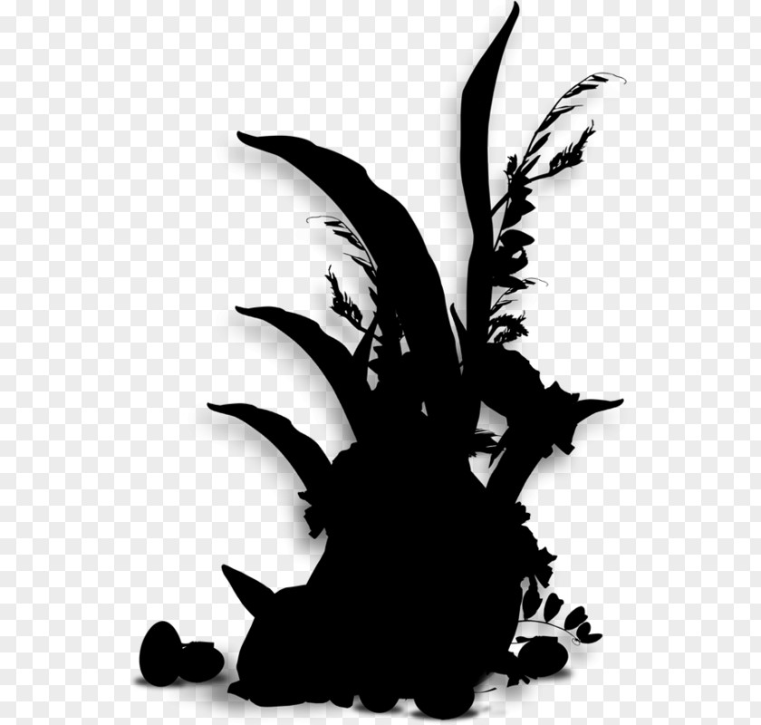 M Legendary Creature Leaf Silhouette Supernatural Black & White PNG