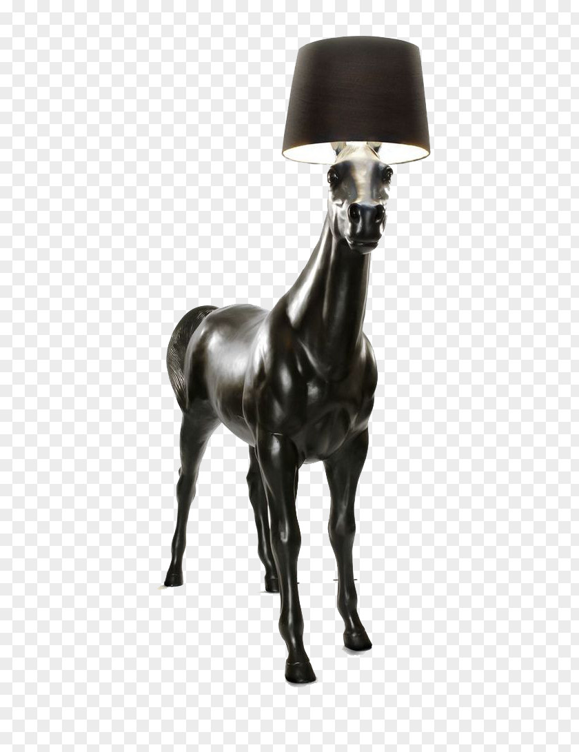 Black Stone Carving Horse Lamp Moooi Electric Light Lighting PNG