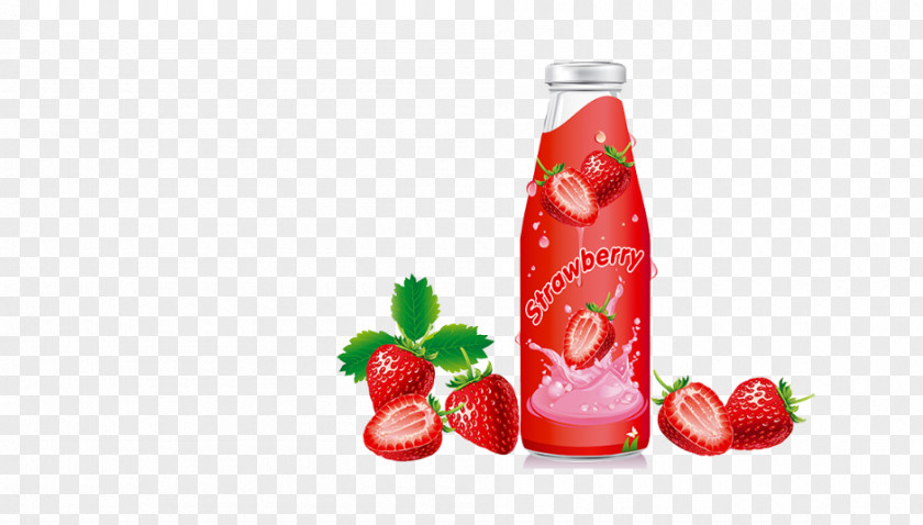Fruit Juice Strawberry Milk Drink PNG