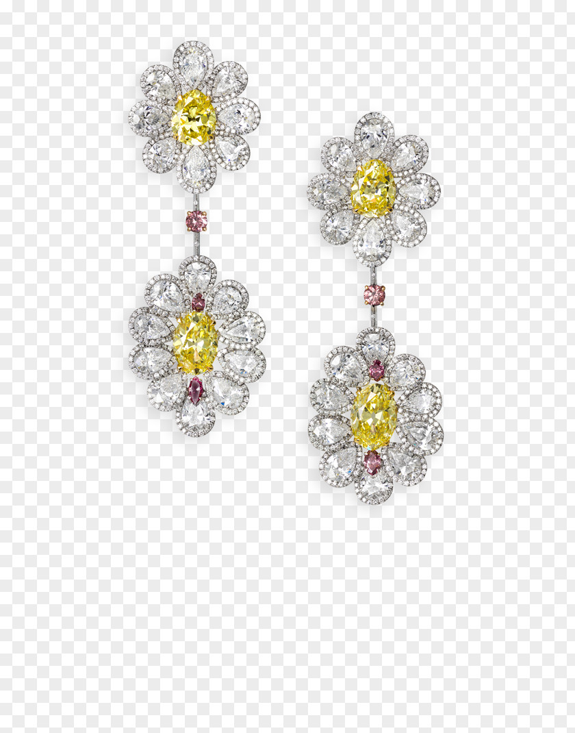 Yellow Diamond Flyer Earring Jewellery Color Bitxi PNG