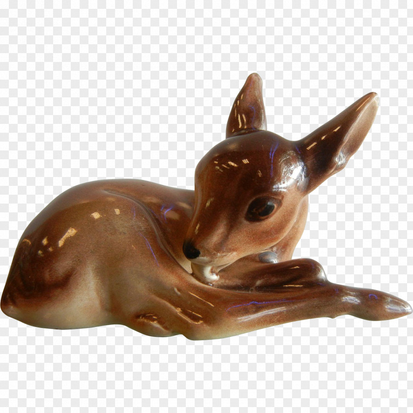 Angel Baby Deer Porcelain Figurine Ceramic Pottery PNG