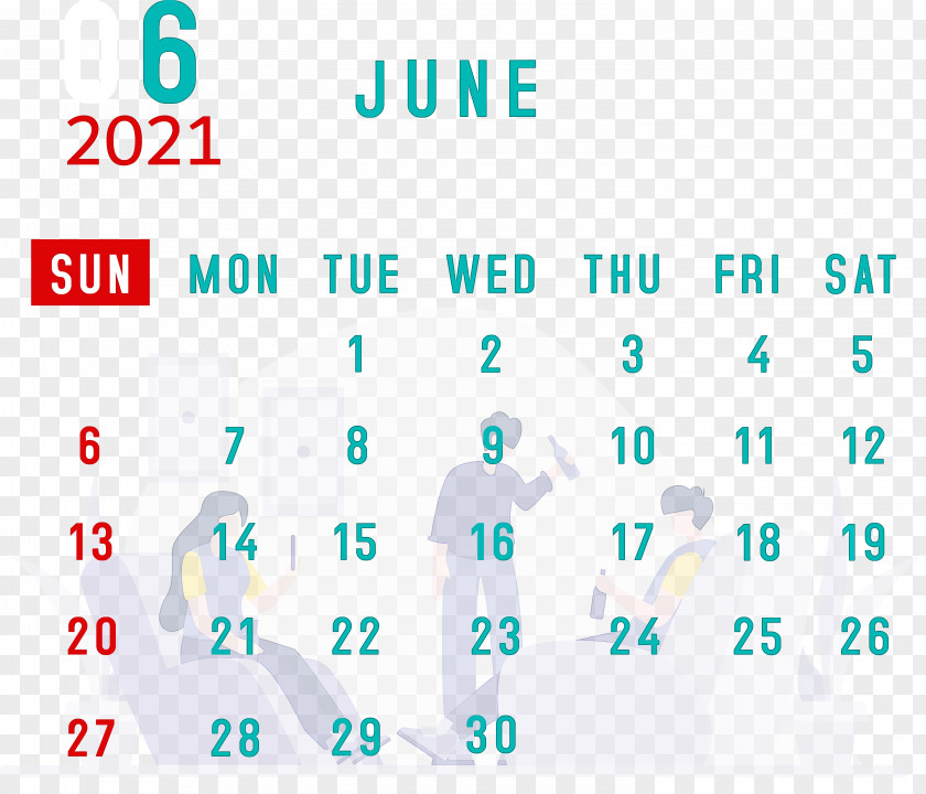 June 2021 Calendar Printable PNG