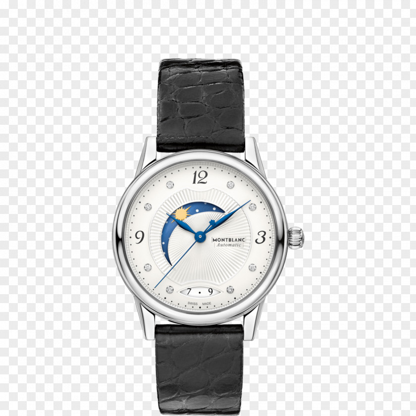 Montblanc Watches Women Watch Black Silver Automatic Movement Chronograph PNG