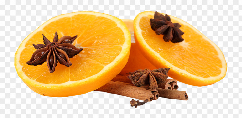 Orange Vegetarian Cuisine Cinnamon Star Anise Fruit PNG