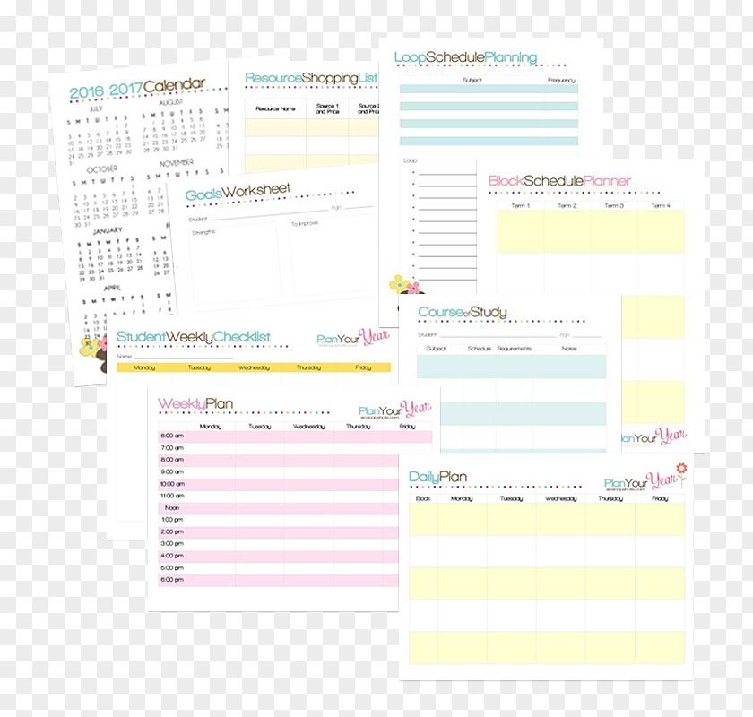 Weekly Planner Paper Line Brand Font PNG