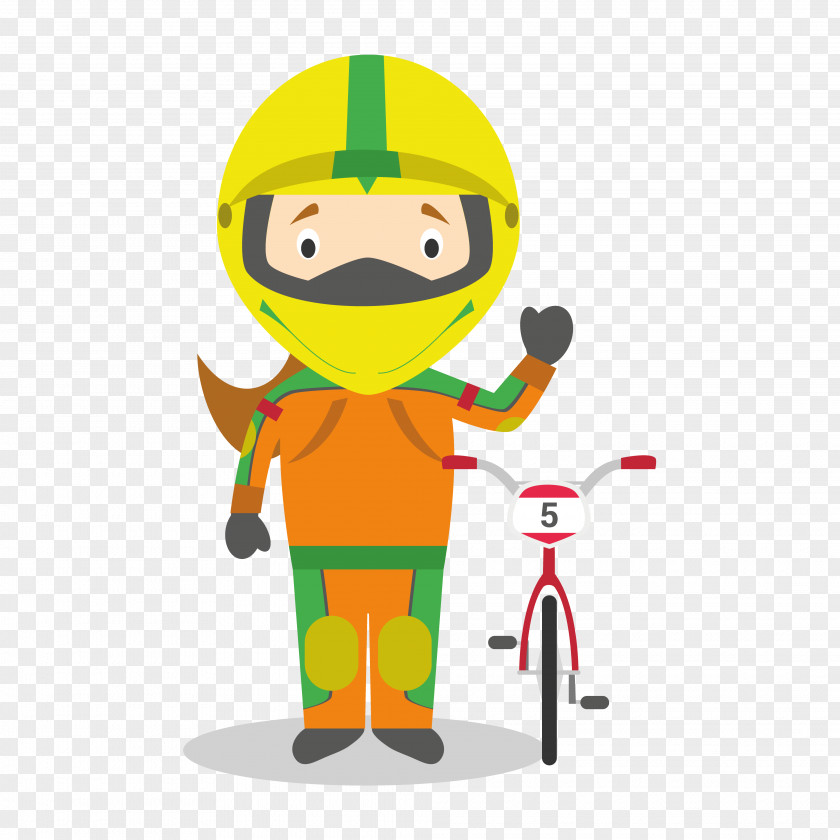 Cartoon Bike Race Illustration PNG
