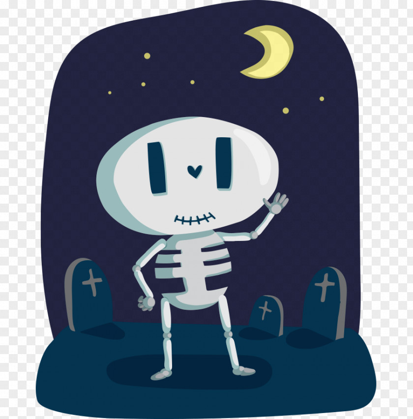 Lovely Hand-painted Cartoon Night Cemetery Skull Halloween Spooktacular Child Activity Book Coloring PNG
