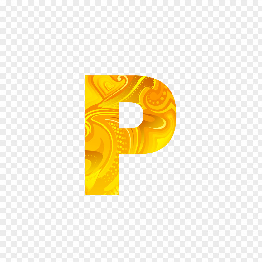 The Golden Letters P Letter Yellow Computer File PNG