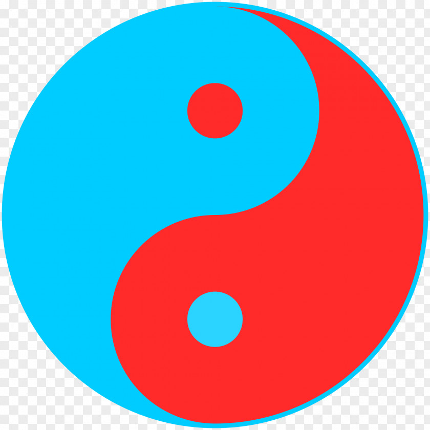 Yin Yang And Blue Red Clip Art PNG