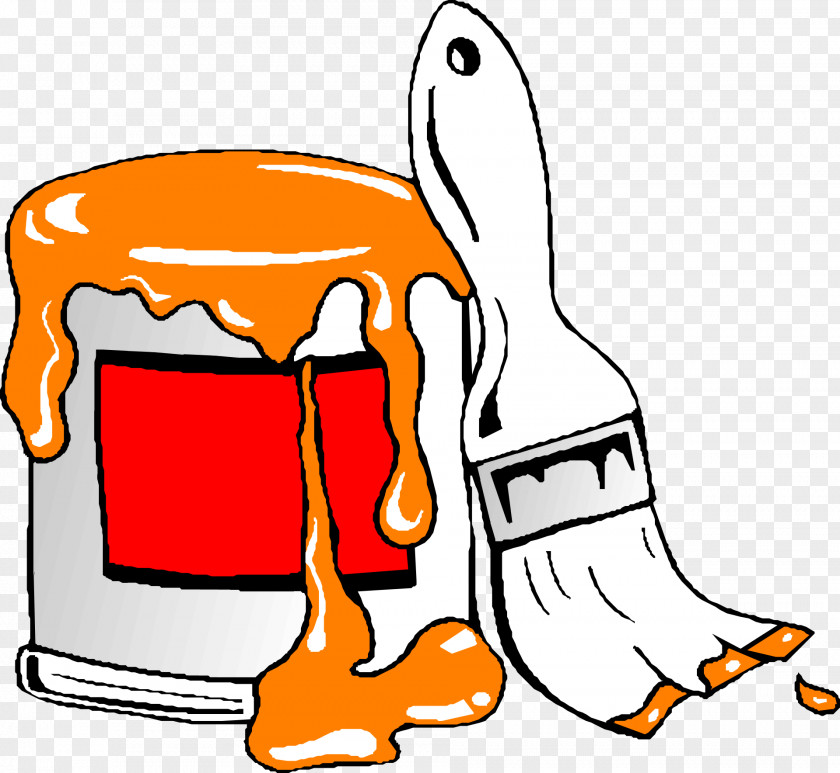 Bucket Brush Painting Cartoon Paintbrush Clip Art PNG