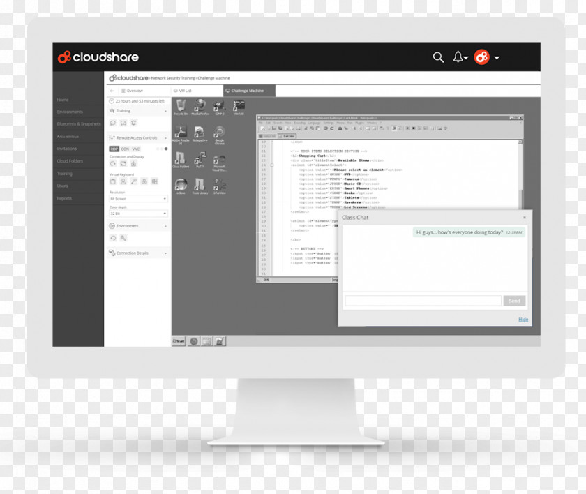 Cloud Share CloudShare Training Computer Program Monitors PNG