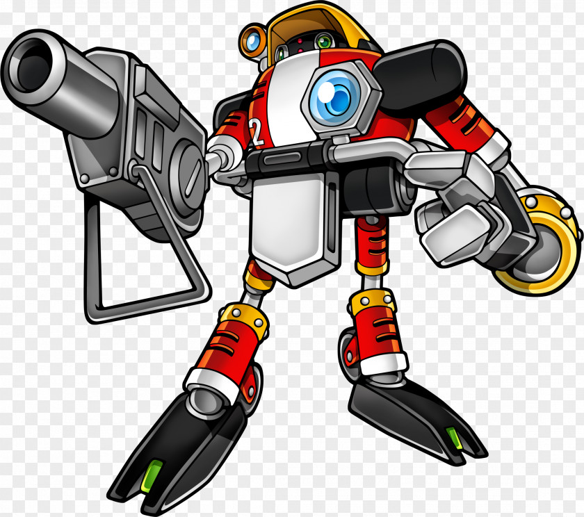 Robot E-102 Gamma Doctor Eggman Sonic Colors Knuckles The Echidna Forces PNG