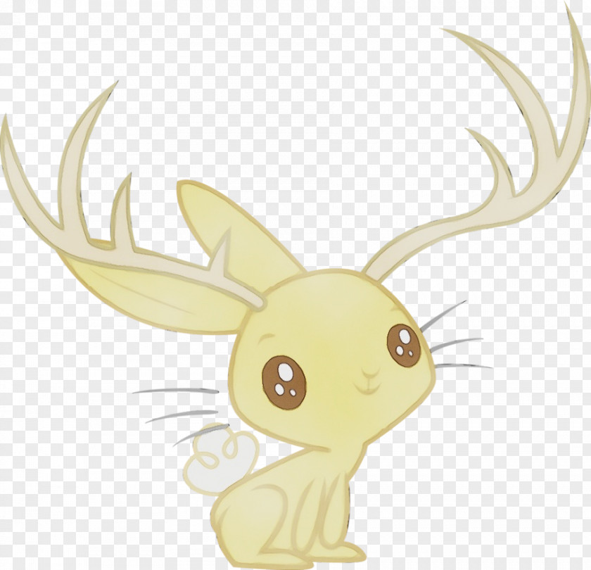 Tail Yellow Head Cartoon Deer Horn Antler PNG