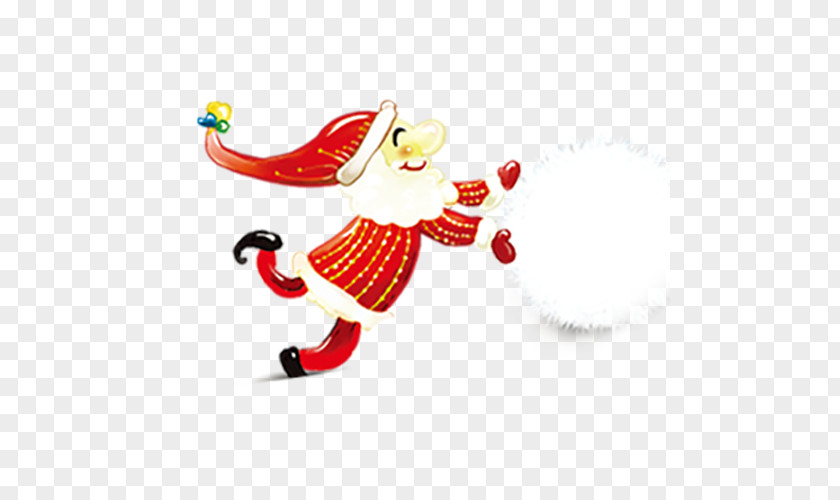 Happy Santa Claus Snowball Rudolph Christmas Facebook Wallpaper PNG