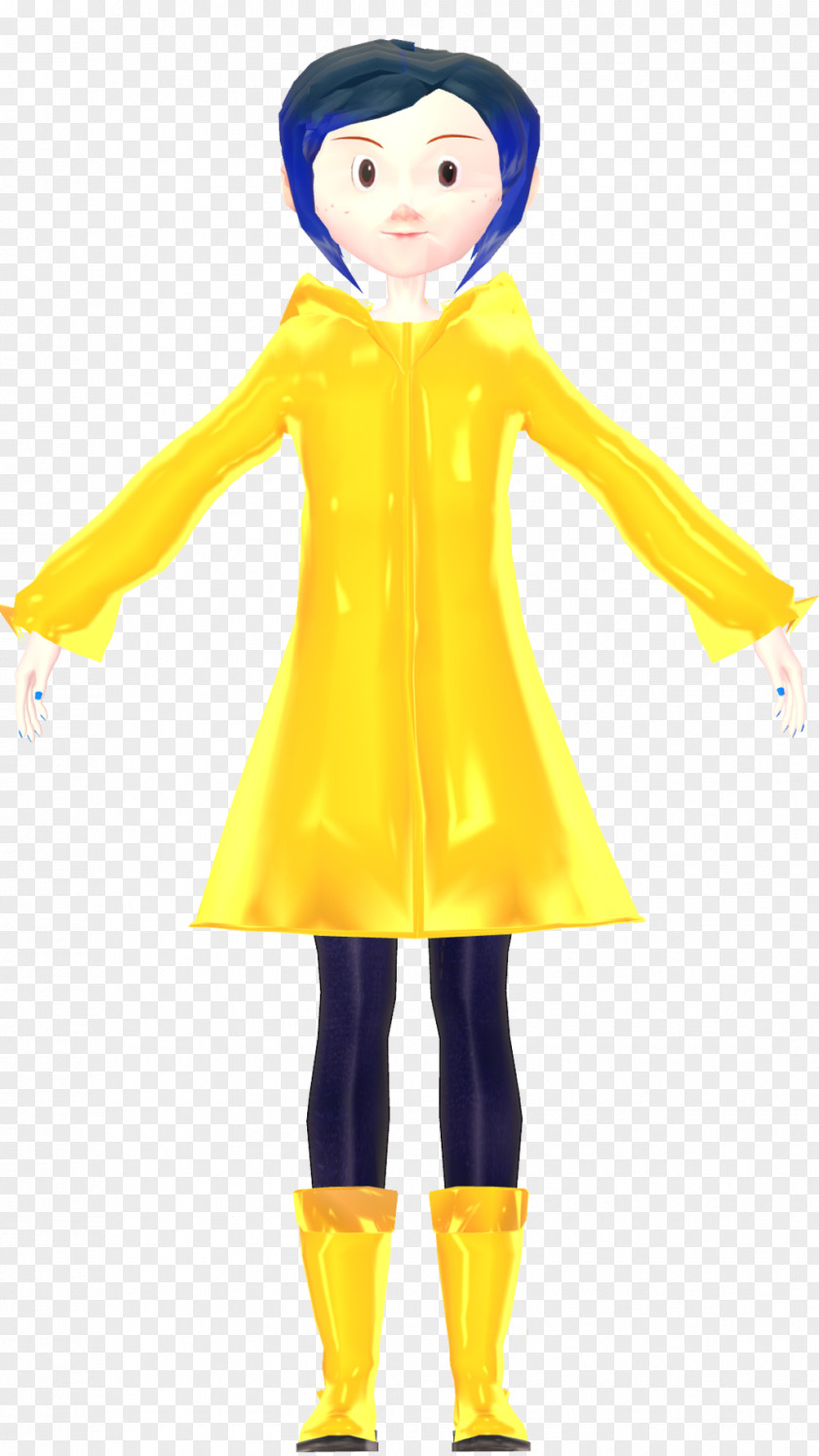 Coraline Raincoat Toddler Mascot Headgear Costume PNG