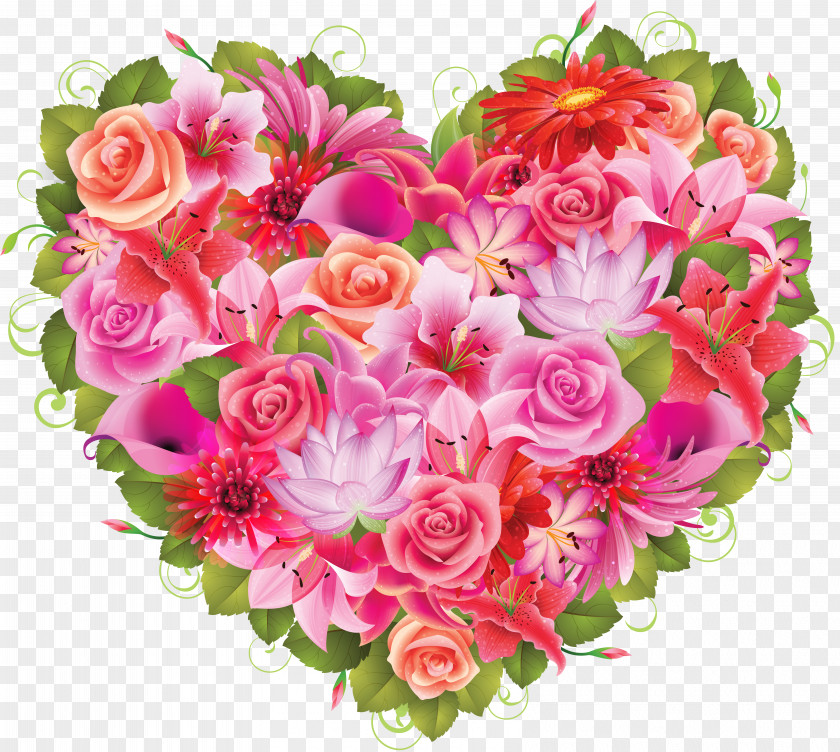 Flowers Heart Flower Valentine's Day Clip Art PNG