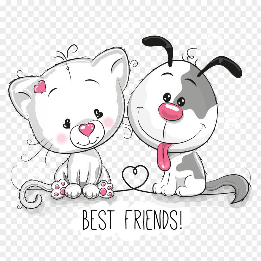 Vector Cartoon Animal Dog–cat Relationship Puppy Pet PNG