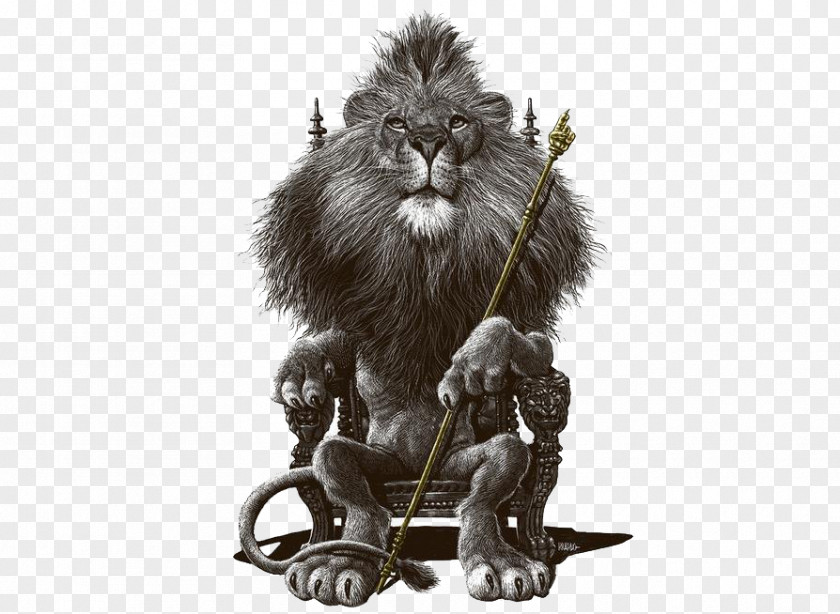 Black Lion King Drawing Art Scratchboard Illustration PNG