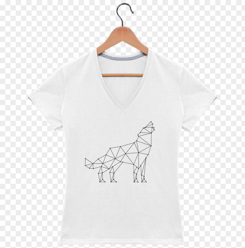 Geometric Wolf T-shirt Collar Sleeve Hood Pocket PNG