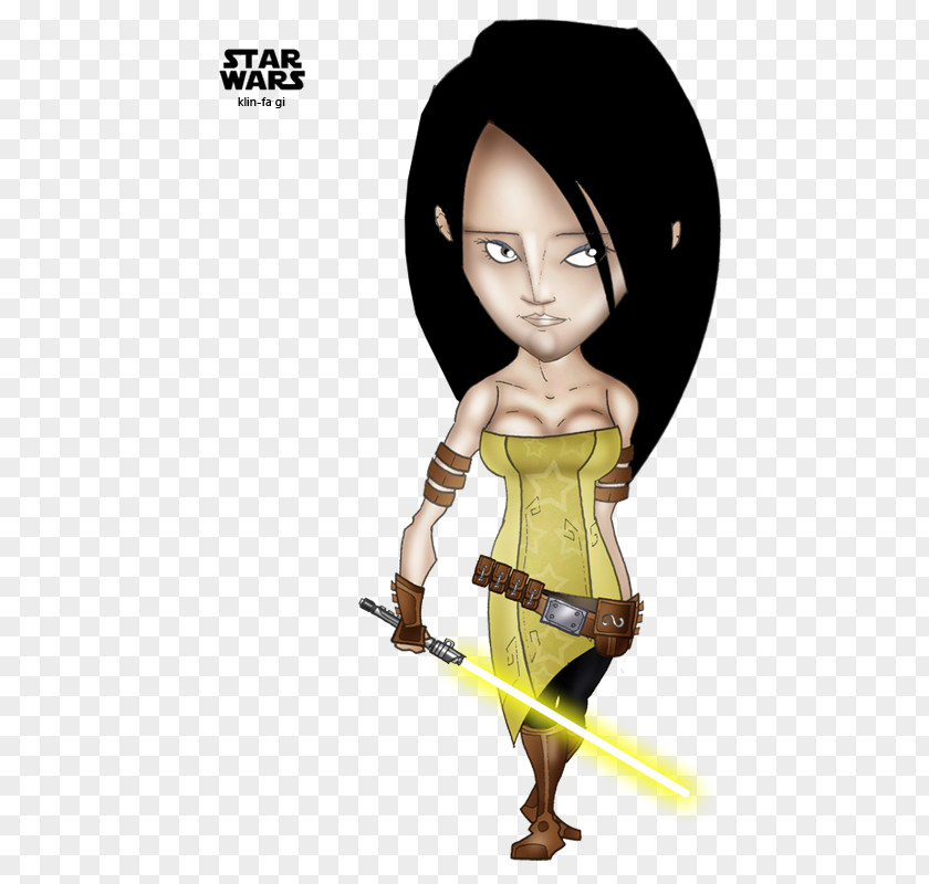 Star Wars Cartoon Black Hair Figurine Character PNG