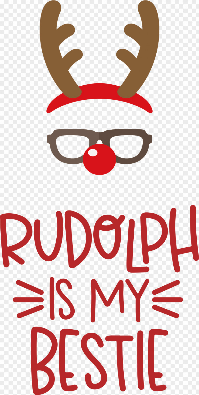 Rudolph Is My Bestie Deer PNG