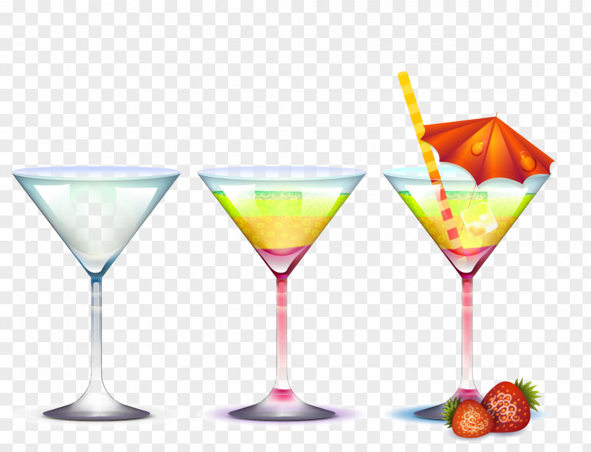 Vector Hand-painted Cocktail Garnish Cosmopolitan Martini Non-alcoholic Drink PNG