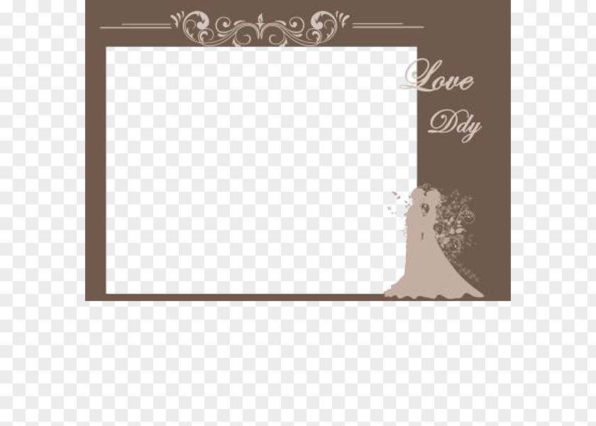 Brown Creative Wedding Picture Frames PNG