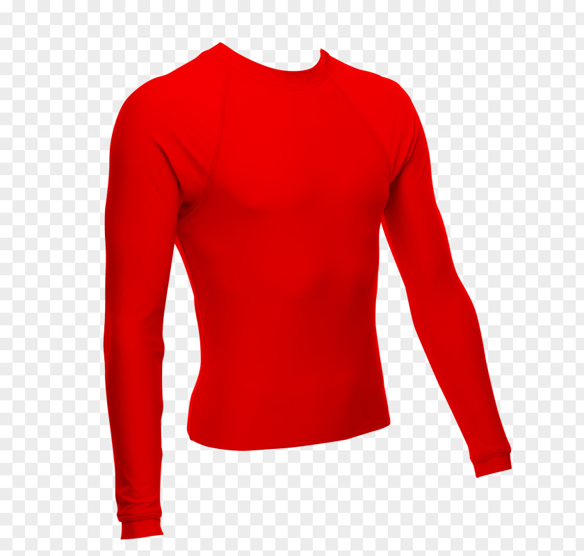 Red Guardrail Long-sleeved T-shirt Rash Guard Clothing PNG