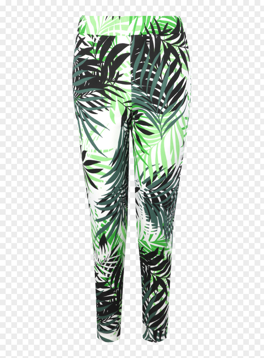 Tropical Printing Leggings Green Jeans PNG