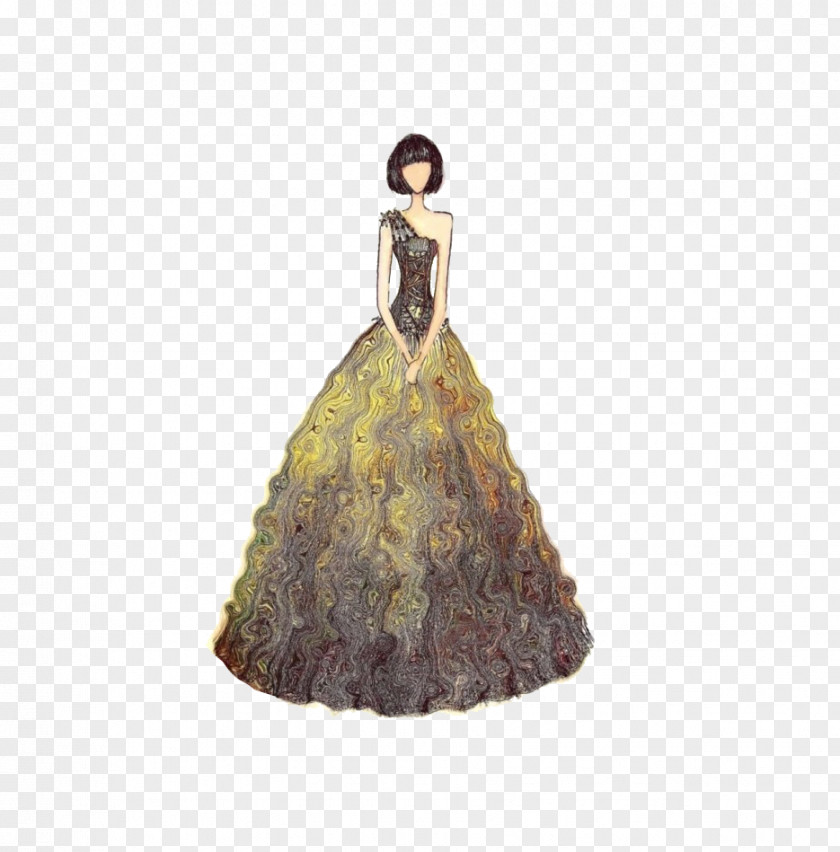 Hand-painted Dresses Wedding Dress Fashion Designer Illustration PNG