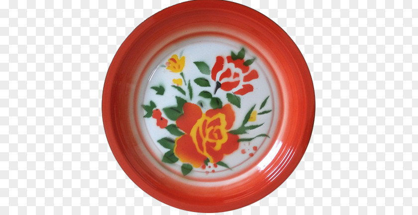 Home Plate Red Pattern Tray Porcelain PNG